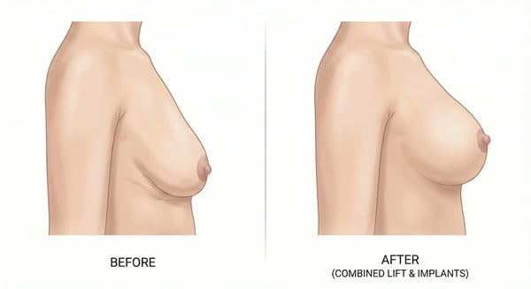 What does both breast lift and implant