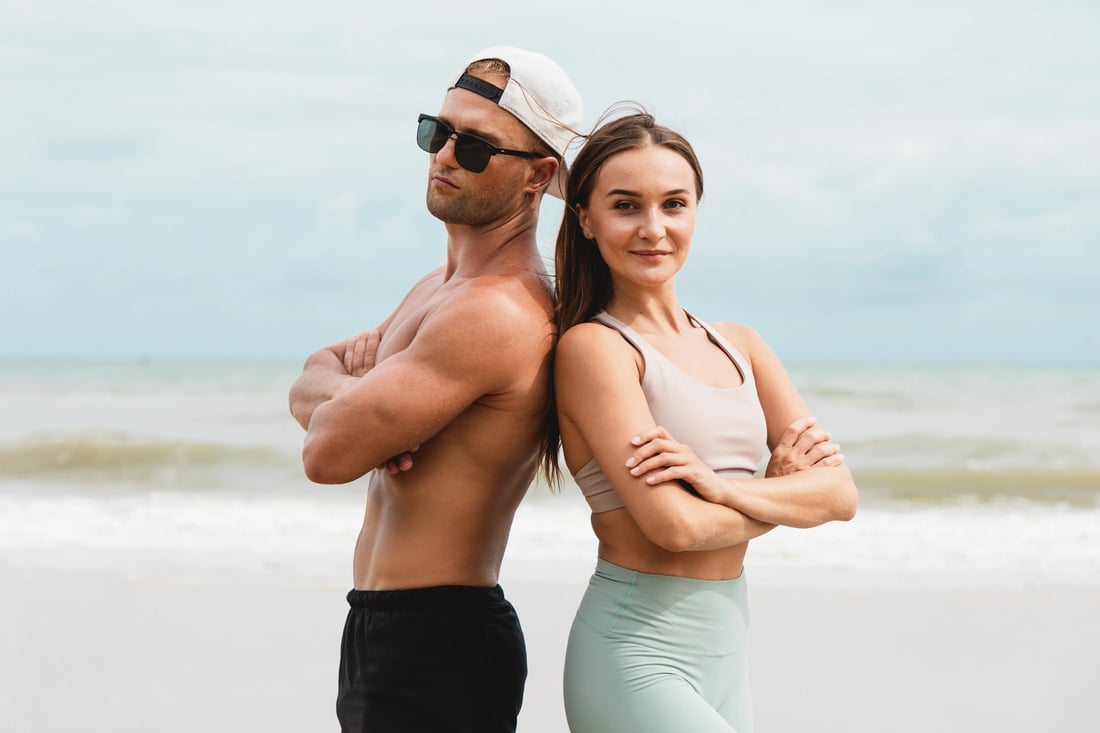 Illustrative body-contouring lifestyle image; not Leva patients