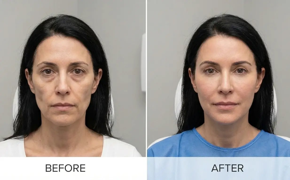 Before and after facial volume restoration for GLP-1 patients